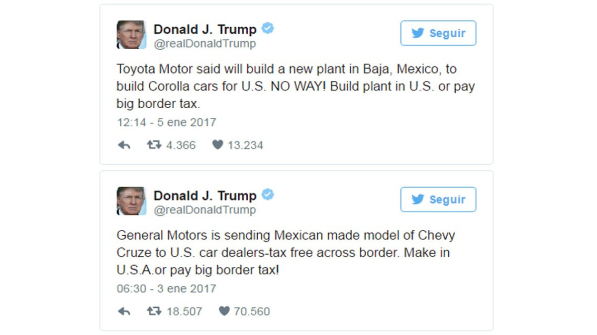 Ahora Trump amenaza a Toyota