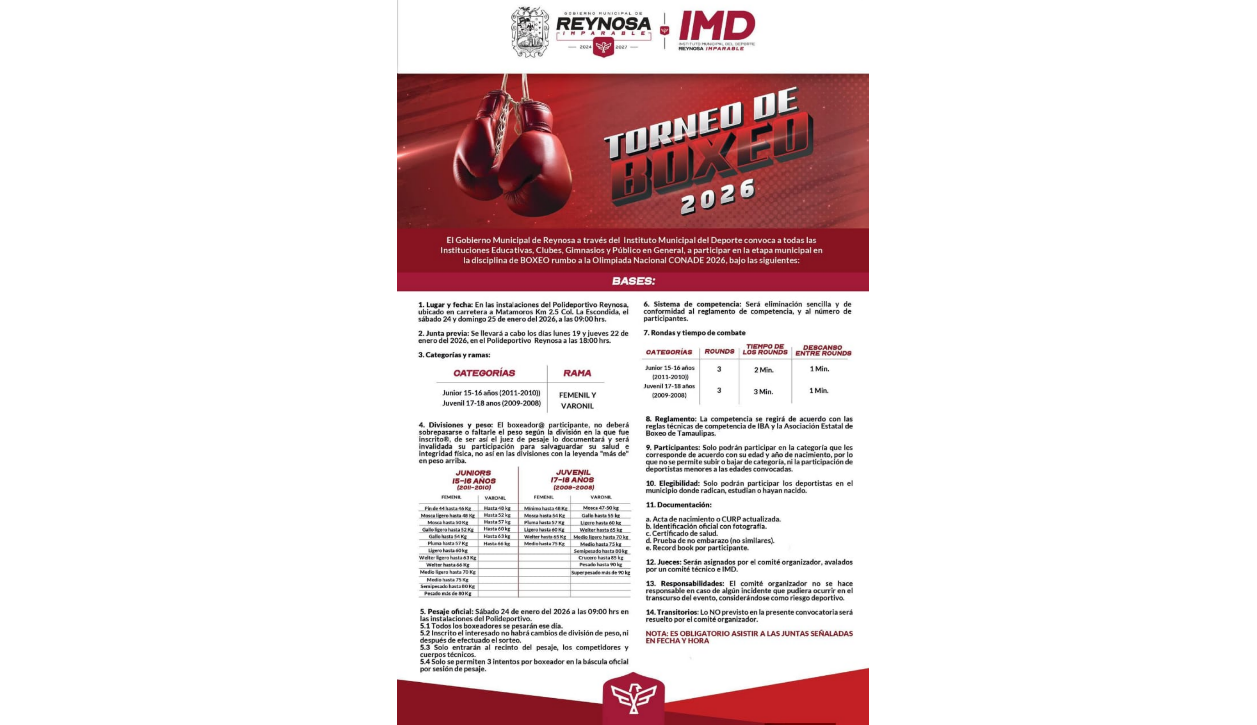 Convocatorias abiertas para la Olimpiada Municipal