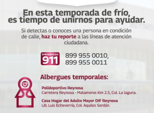 Dispone Gobierno de Reynosa de dos albergues tamporales