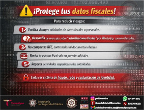 Guardia Estatal Cibernética emite recomendaciones para proteger datos fiscales en Tamaulipas