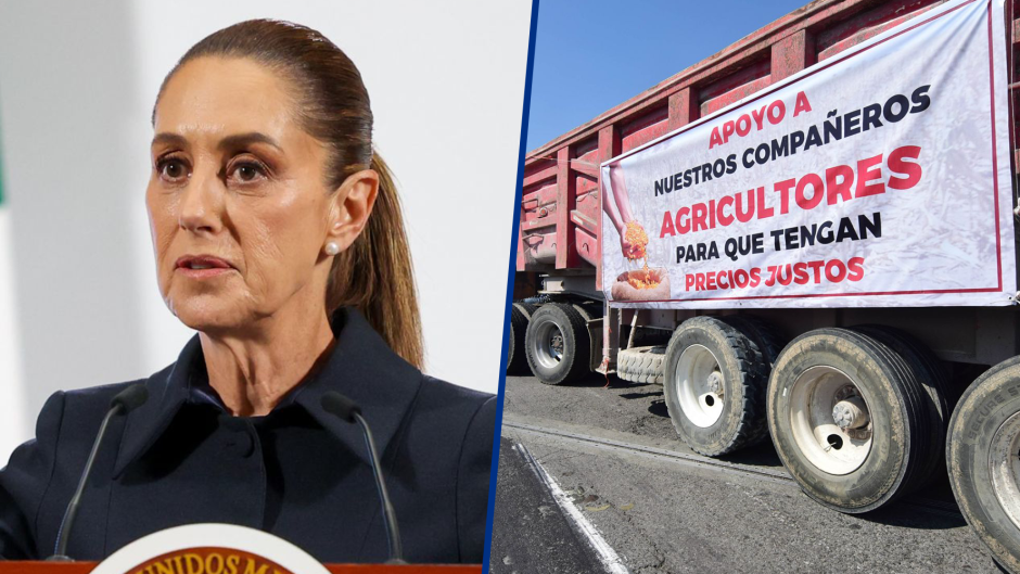 “No fue lo que habían dicho”: Sheinbaum minimiza bloqueos de transportistas y agricultores