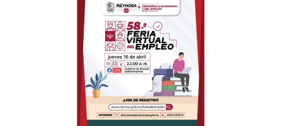 Acercará Feria Virtual de Empleo oportunidades laborales en Reynosa