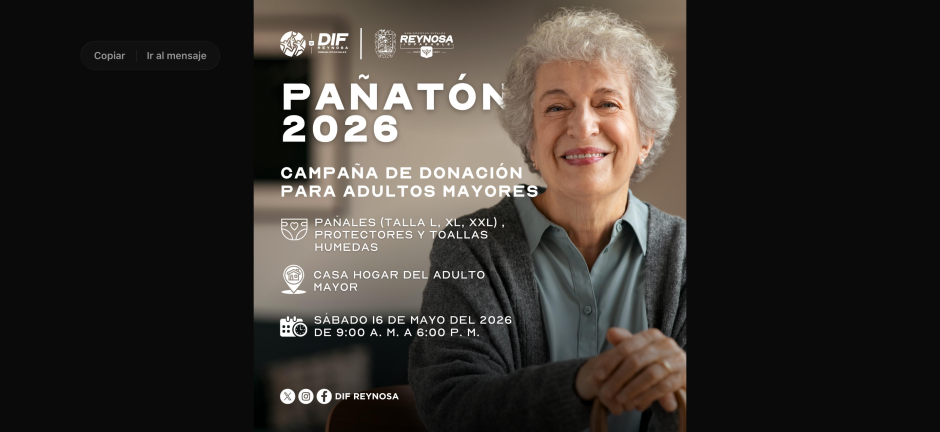Hoy sábado Pañatón 2026; Llama DIF-Reynosa a participar