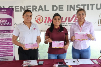 Inmujer Nuevo Laredo instala módulos informativos en plazas públicas