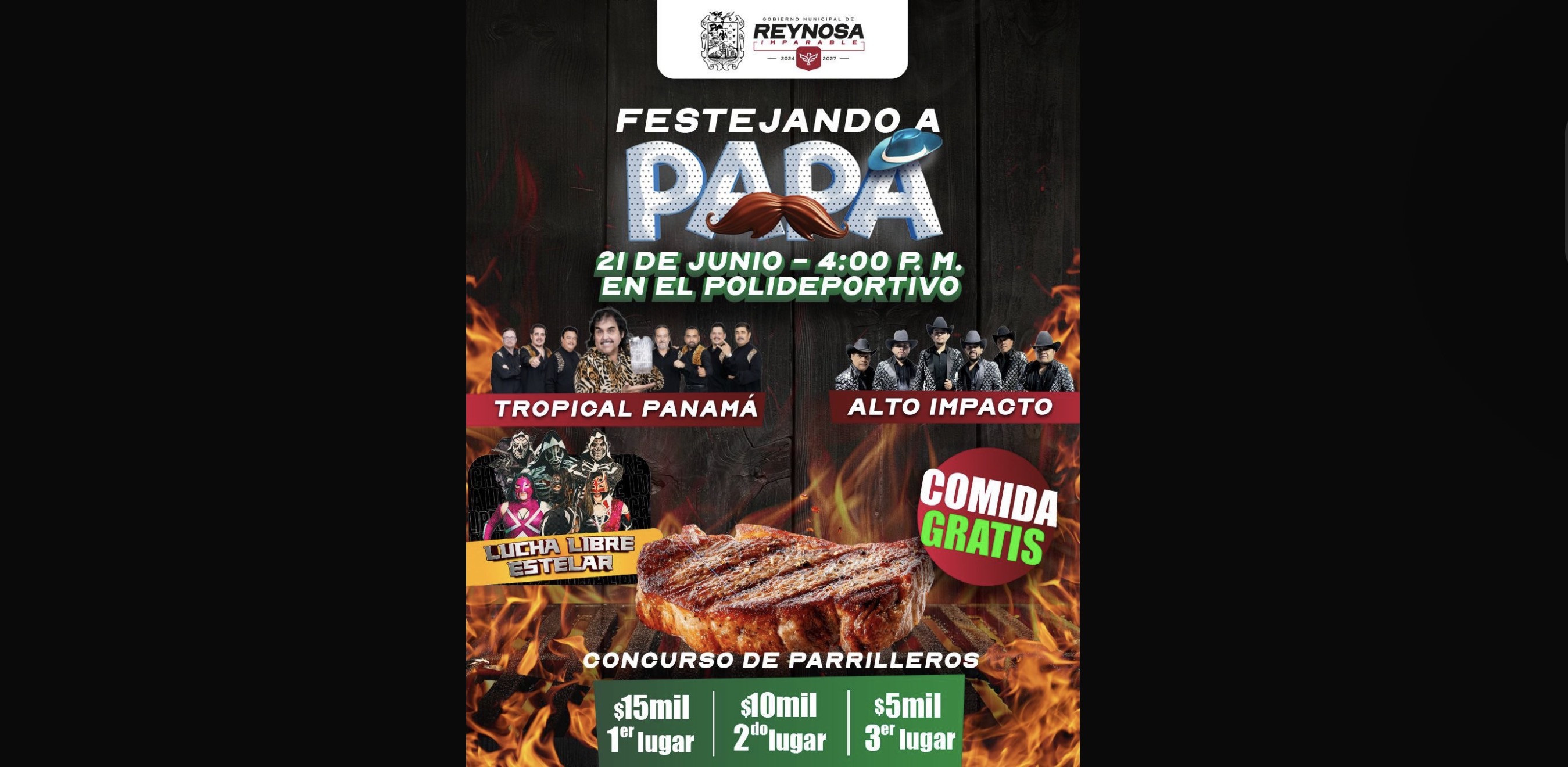 Gobierno de Reynosa celebrará en grande el Día del Padre con música, lucha libre y concurso de parrilleros
