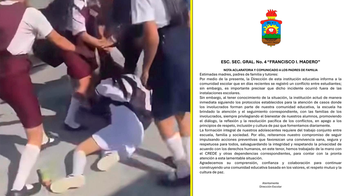 Suspenden a tres estudiantes tras agresión física a compañera en la Secundaria 4
