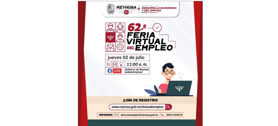 Invita Alcalde Carlos Peña Ortiz a la 62a Feria Virtual del Empleo
