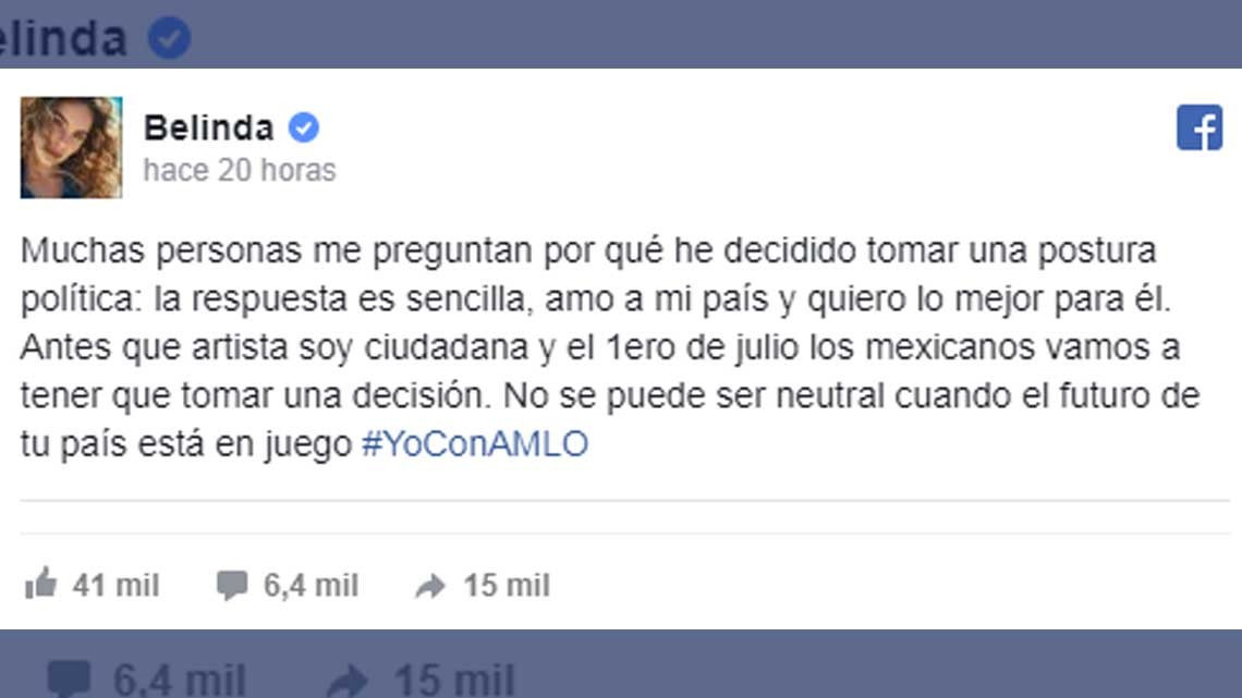 #YoConAMLO, Belida destapa su preferencia electoral