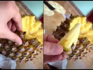 Revelan la forma más simple de comer piña