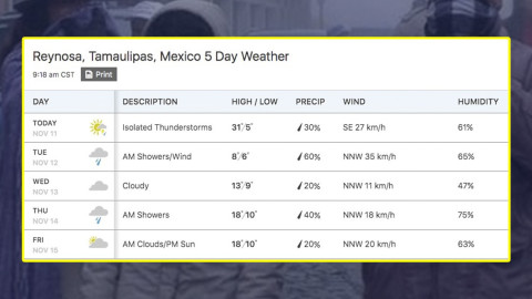 Este martes llega la primera tormenta invernal a Tamaulipas 