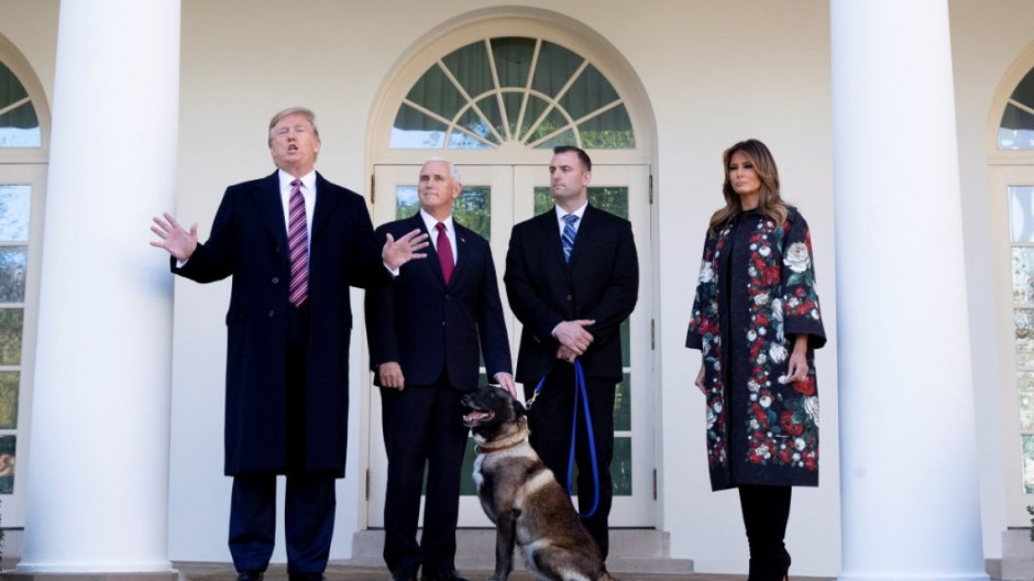 Condecora Trump a perrita que participo en el operativo contra líder yihadista