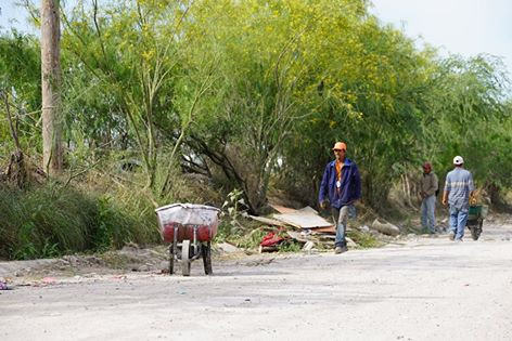 Cuadrilla de limpieza da mantenimiento