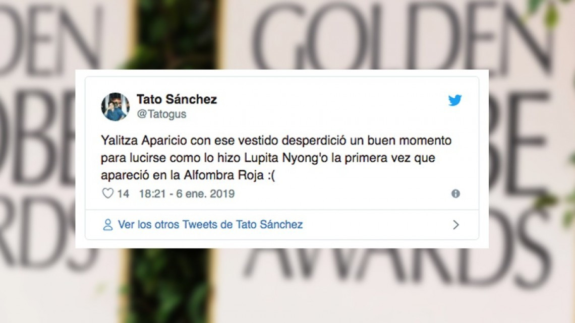 Yalitza Aparicio recibe duras críticas por su vestido en los Golden Globes