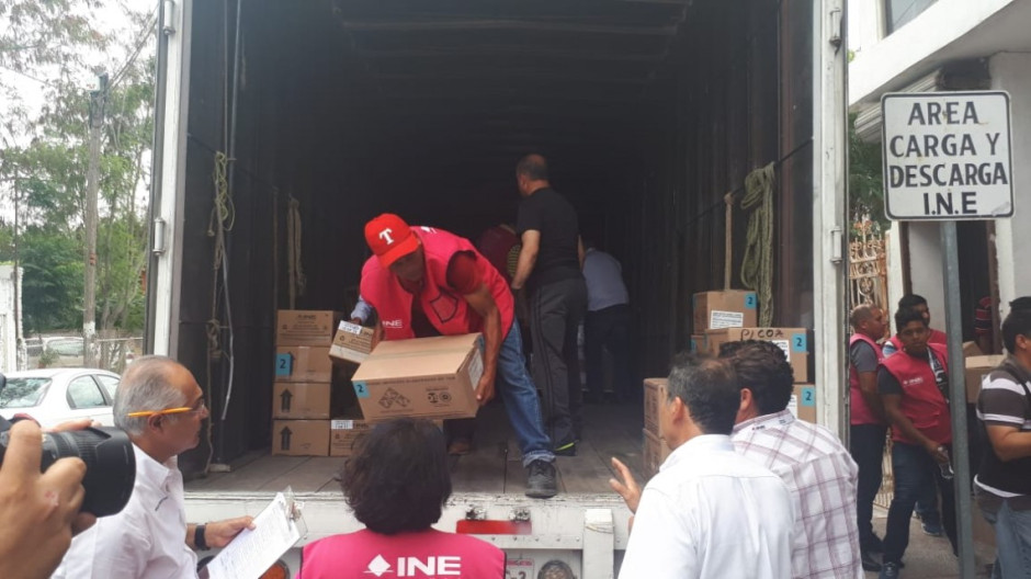 Llega material electoral resguardado a Reynosa