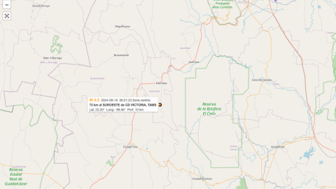 Se registra sismo magnitud 4.0 en Tamaulipas
