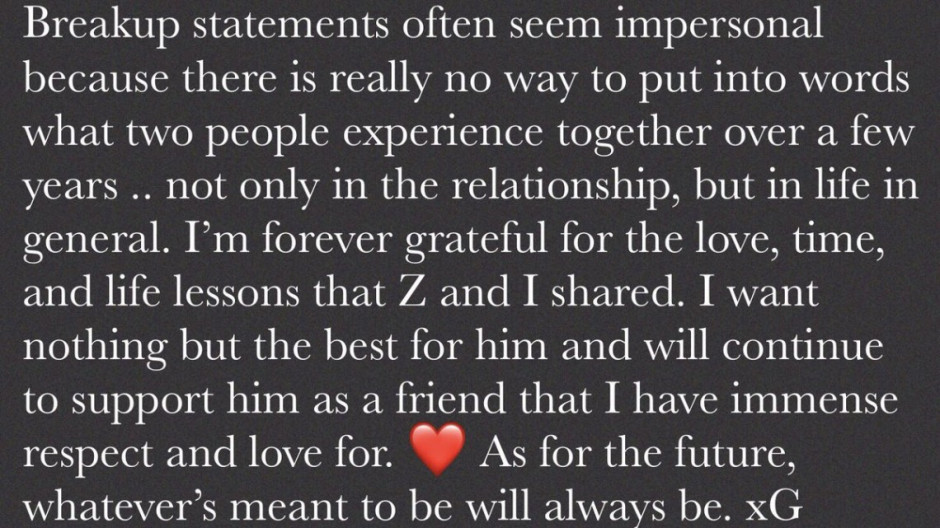 Gigi Hadid y Zayn Malik anuncian su ruptura