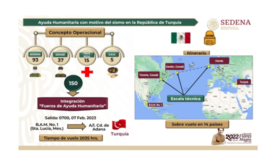 Delegación mexicana vuela a Turquía tras sismo; está conformada con 150 elementos