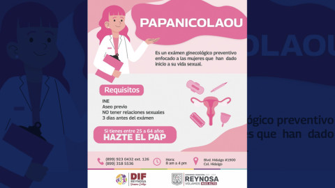 Invita DIF Reynosa a realizarse el examen de Papanicolaou