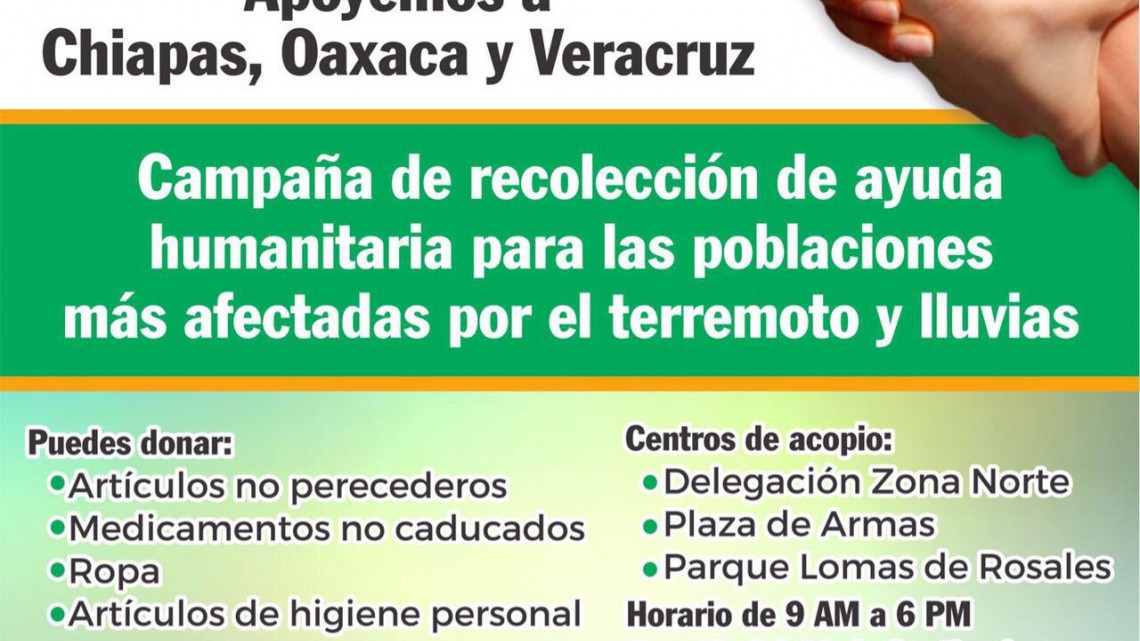 Instala Tampico centros de acopio para ayudar a damnificados 