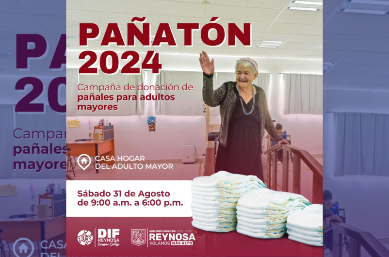 Invita DIF Reynosa a participar en el Pañatón 2024 en beneficio de abuelitos de Casa Hogar 