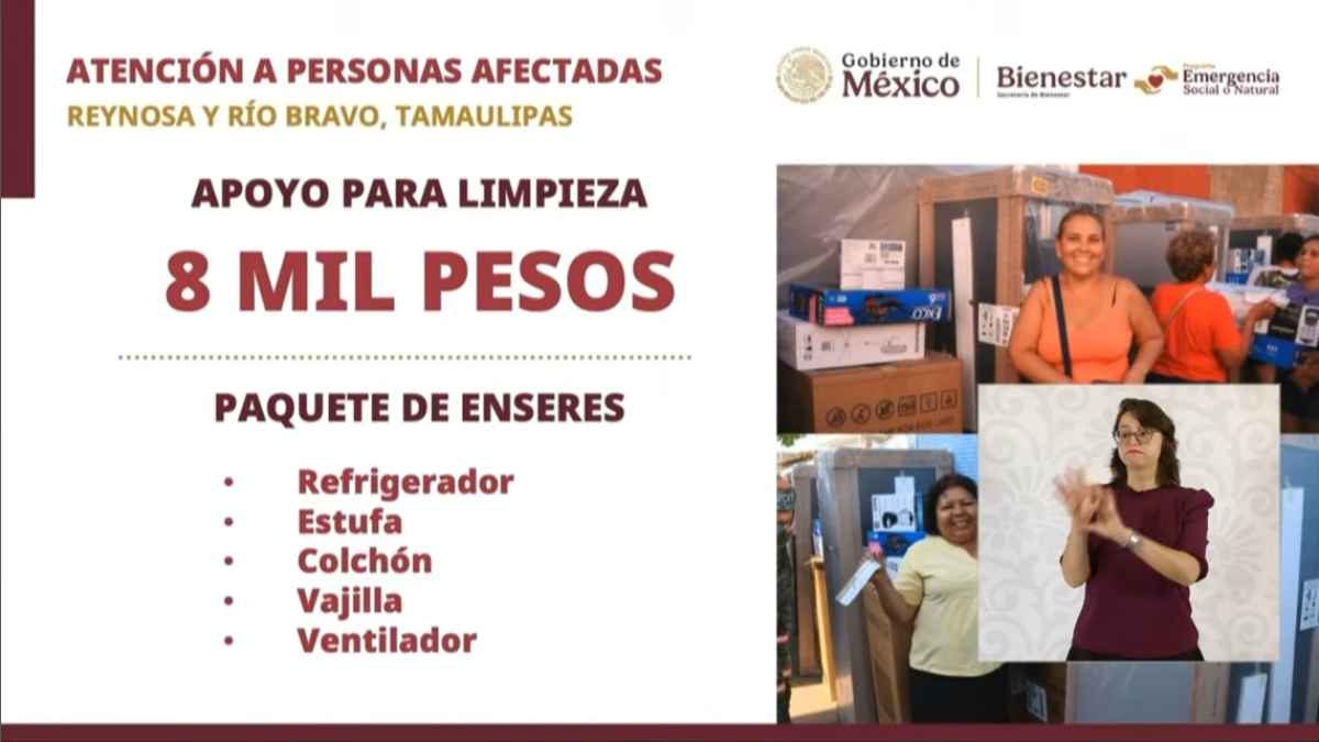 Gobierno entregará 98.5 mdp en apoyos tras inundaciones en Tamaulipas