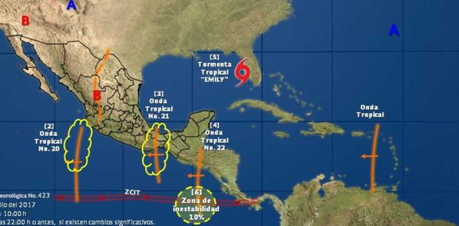 Tormenta tropical Emily se dirige a Florida