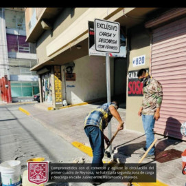 Habilita Gobierno de Reynosa mejoramiento vial en el primer cuadro de la ciudad 