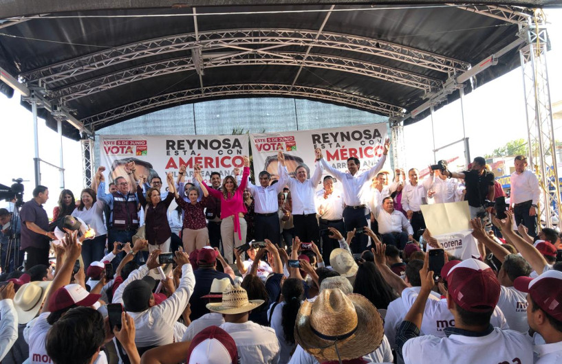 Marcelo Ebrard respalda en Reynosa a Américo Villarreal 