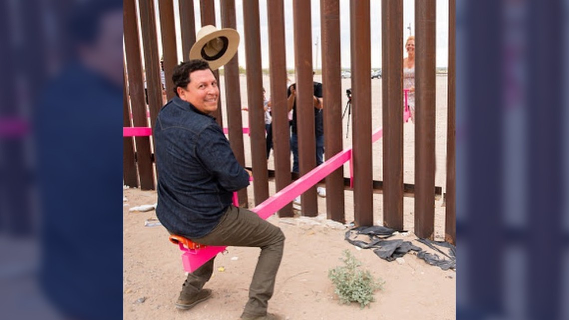 Convierten muro fronterizo en un parque de juegos
