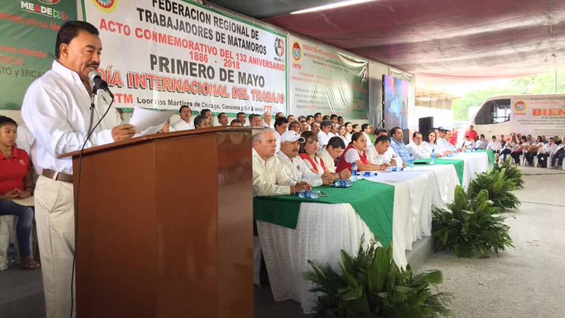 Conmemoran obreros Día del Trabajo