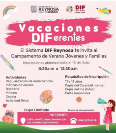 Invita DIF Reynosa a Campamento de Verano 