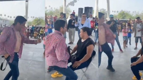 Candidato a la gobernatura de SLP por RSP hace striptease en evento de campaña