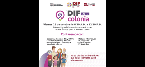 DIF En Tu Colonia llevará beneficios a la colonia Ernesto Zedillo