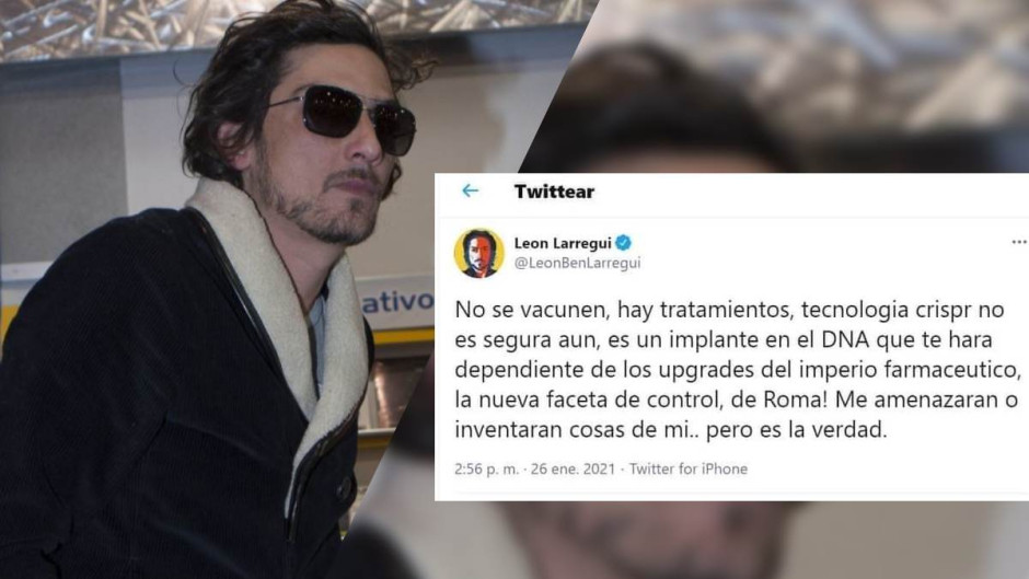 León Larregui pierde su cuenta de Twitter por comentarios antivacuna 