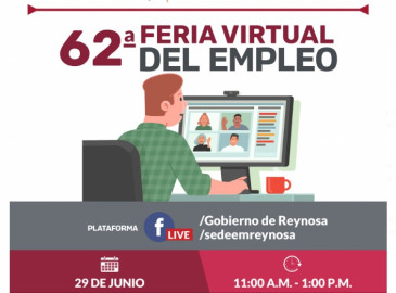 Realizará Gobierno de Reynosa 62ª Feria Virtual del Empleo 