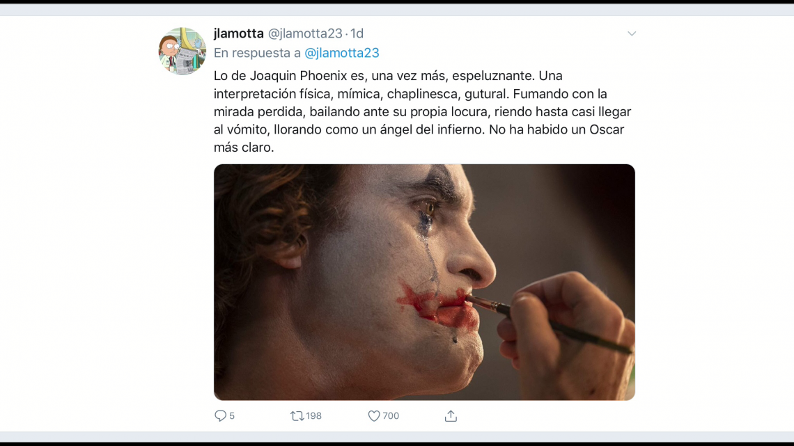 Los fans quieren el Oscar para Joaquin Phoenix por “Joker”