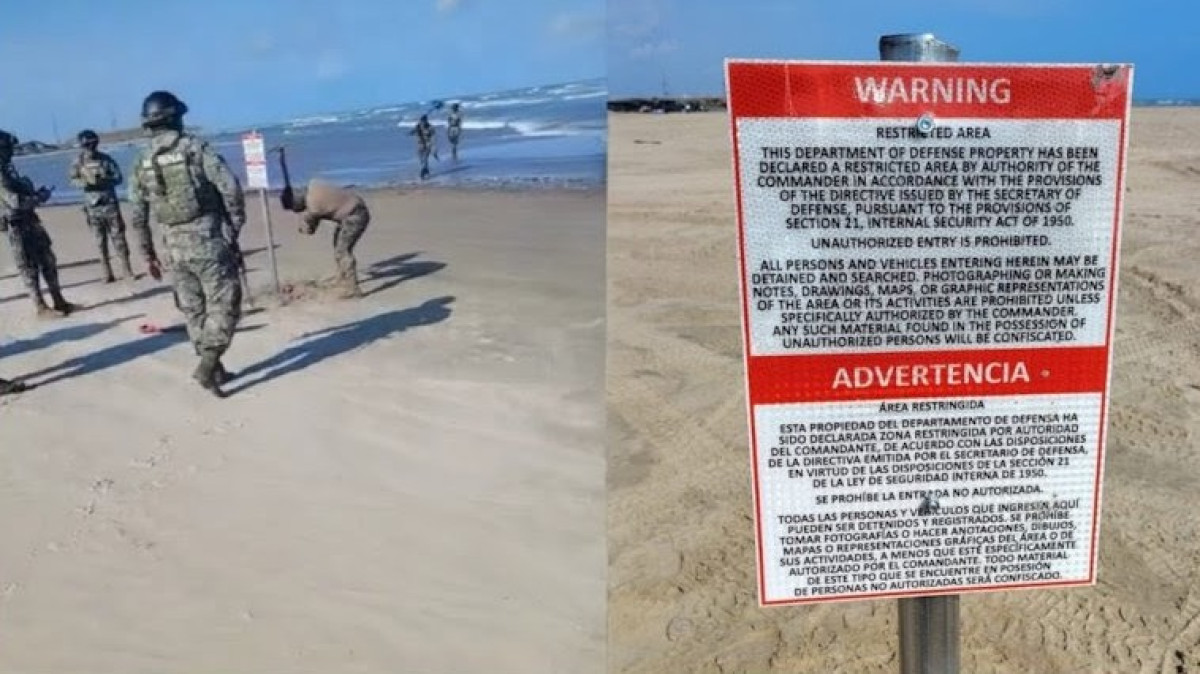 Retiran letreros de EU en Playa Bagdad; Sheinbaum aclara situación