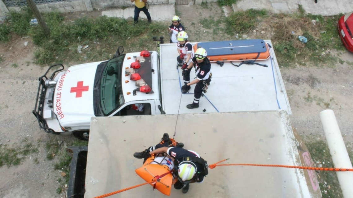 Realiza Cruz Roja Madero capacitación en rescate vertical