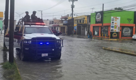 Activa Guardia Estatal Plan Tamaulipas en Matamoros tras fuertes lluvias
