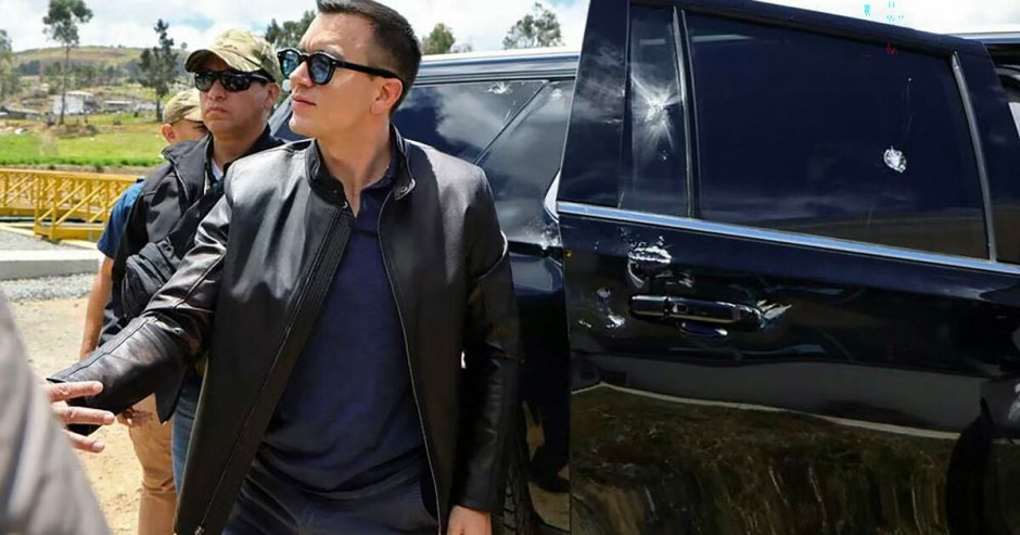 Noboa sale ileso tras ataque a su caravana en Ecuador