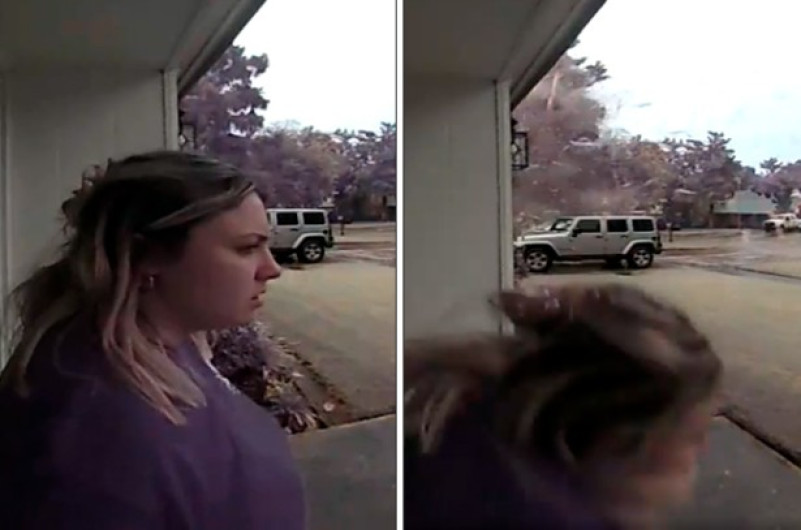 Rayó estalló un árbol y sus astillas volaron peligrosamente