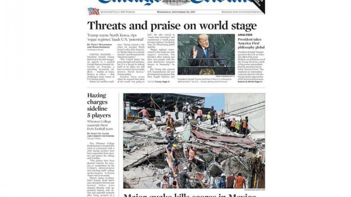 Sismo de México en portadas internacionales