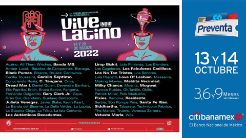 Revelan el line up del Vive Latino 2022