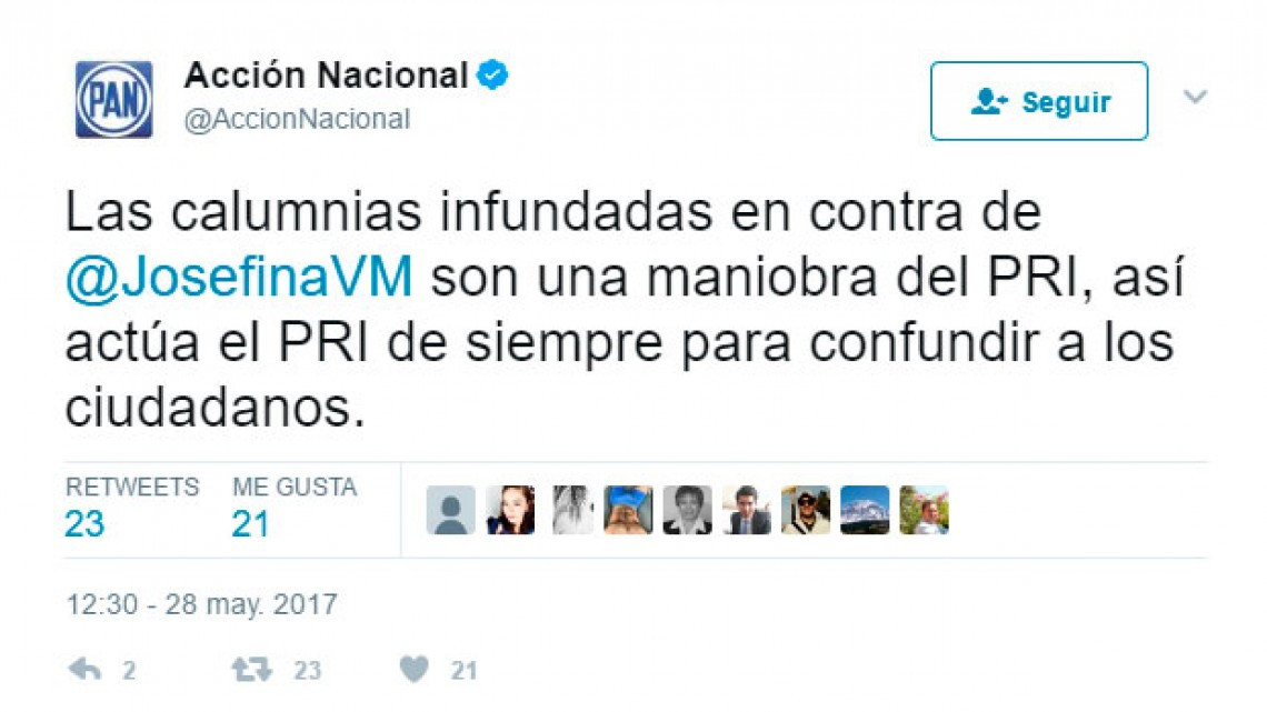 Asegua Anaya que Josefina no es investigada por la PGR