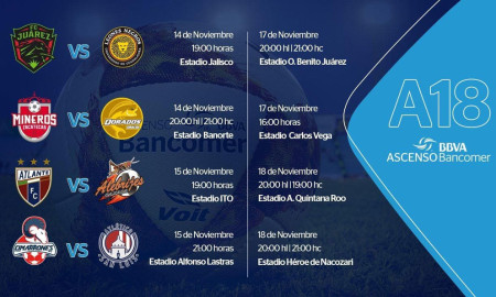 Listos los horarios para Liguilla del Ascenso MX