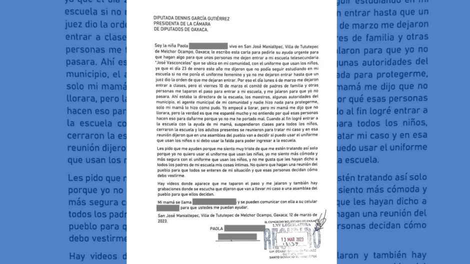 Estudiante pide ayuda para poder usar uniforme neutro en escuela