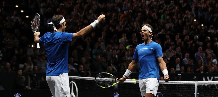 Federer y Nadal triunfan en juego de dobles