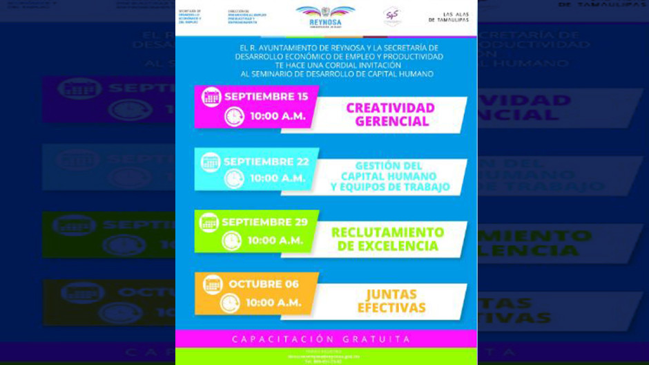Imparte Municipio seminario empresarial gratuito a reynosenses 