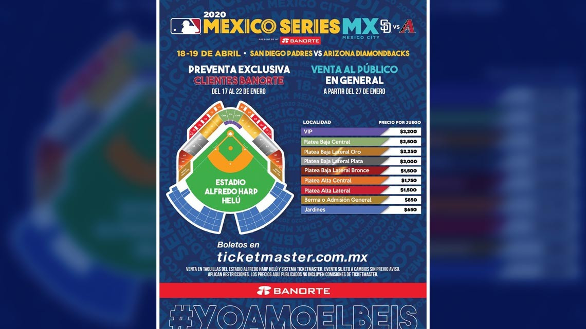 Ya hay precios para los boletos de la MLB México Series 2020