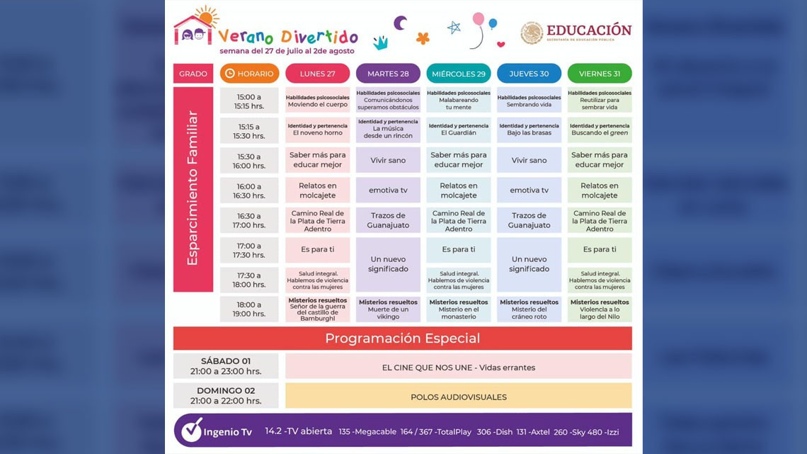 Sigue la Programación de “Verano Divertido 2020”